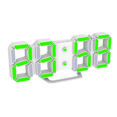 China LUMINOVA 3D Led Digital Wall Clock With Stand Modern Design Desktop Muti-function With Date Temperature Display Brightness Adjustable for sale