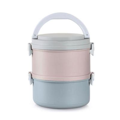 China Freshness Preservation 304 Thermos Lunch Tiffin Box Stainless Steel Tiffin Box Round Bento Box Three Layer Bento Box for sale