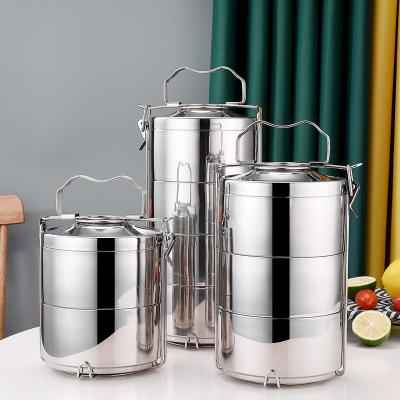 China Hot Selling Stackable 304 Stainless Steel Tiffin Multi-Layer All-Steel Freshness Preservation Bowl With Bracket for sale