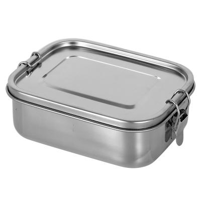 China Freshness Preservation Silicone Seal Rectangular Ring Square Stainless Steel Bento Lunch Box With Locking Lids For School for sale