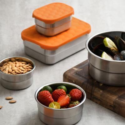 China New Design Sustainable Sealed Stainless Steel Food Storage Container Sealed Metal 304 Lunch Box Hot Selling for sale