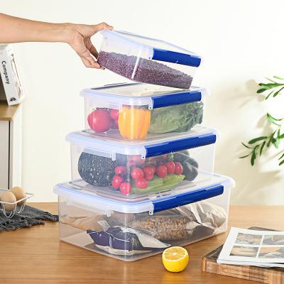 China Viable Kitchen Transparent Food With Buckle Storage Box Food Container Plastic Organizer for sale