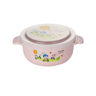 China Cute And Childish Mother Wheat Straw Sustainable Material Anti-scalding Rest Ensured Children's Bowl for sale