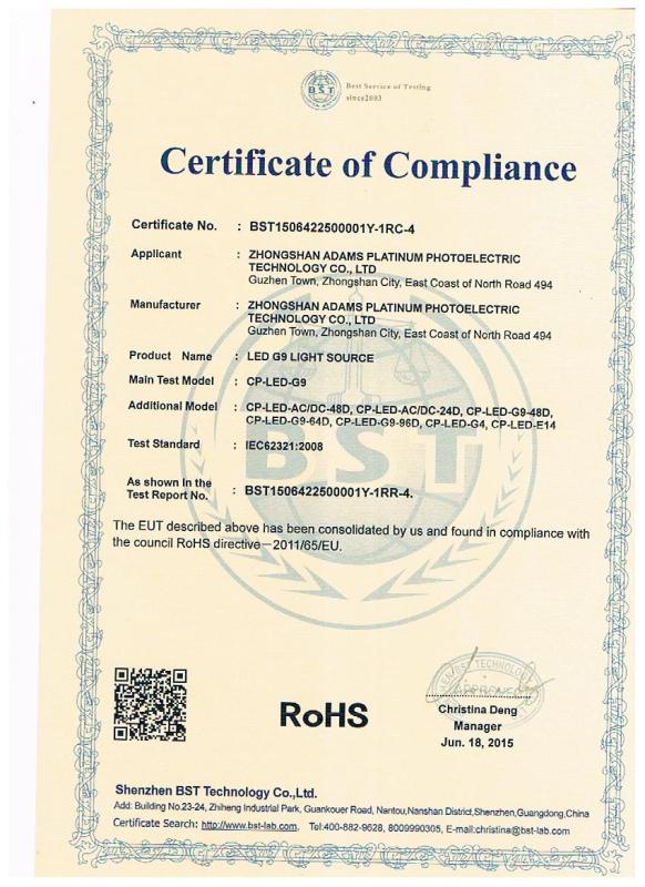 RoHS - Zhongshan Sibo Photoelectric Technology Co., Ltd.