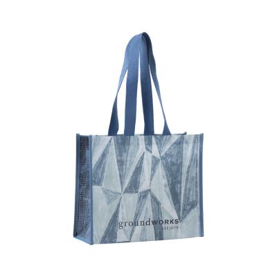 China Custom logo promotional print eco reusable laminated shopping tote non woven bag for sale