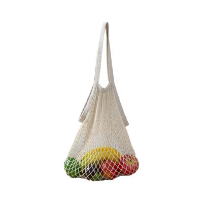 China Cheap Large Reusable Organic Cotton Tote Mesh Shopping String Net bag For Vegetables And Package for sale