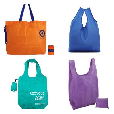 China Recycled waterproof customize washable foldable reusable polyester shopping tote bag with your own logo for sale