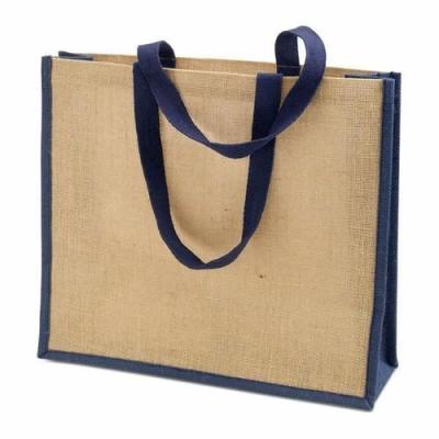 China Wholesale recycled logo printing cloth carrying women shopping bags natural gunny plain large tote jute bag for sale