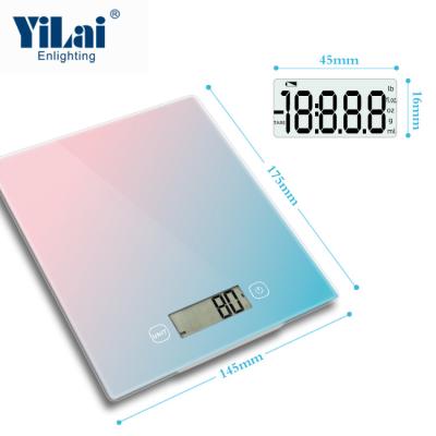 China With Tray Glass LED Display Small Kitchen Scale Rectangular Electronic Kitchen Food Scale Digital Scale With Nutrients Logo for sale