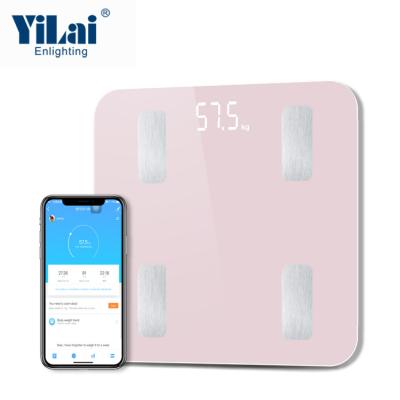 China Zhongshan factory OEM large capacity digital weight scales with magic LED display connect to TUYA wifi APP smart body fat scale for sale