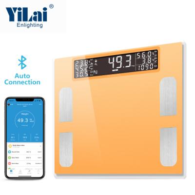 China Best Selling PORTABLE Body Weighing Precise Glass Body Fat Analyzer Bathroom Smart Scale Scale Blue Tooth Digital for sale