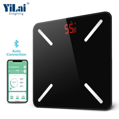 China 280x280mm large capacity tuya 400 lb adult digital weight scale led display 180kg body smart fat scale tooth connection blue app for sale