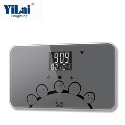 China WITH LID LCD with reverse backlight in small white digits cute with different beautiful face model digital weighing bathroom scale for sale