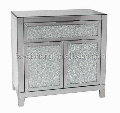 China Modern Mirrored PANEL Furniture / Mirrored Cabinet With 1 Drawer &2 Door for sale