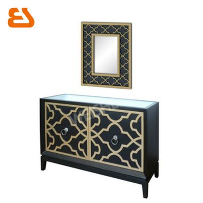 China PANEL 2 door wooden wardrobe with beveled mirror for sale