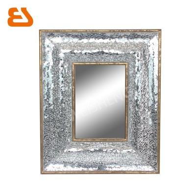 China WALL Rectangle Crack Mirror with Gold Wood Trims for sale