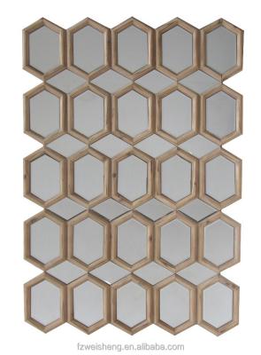 China Decorative Honeycomb Rectangle Wall Mirror for sale