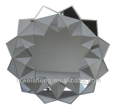 China Zig Zag Decorative Triangle Wave Multi-Aspect Wall Mirror - Round for sale