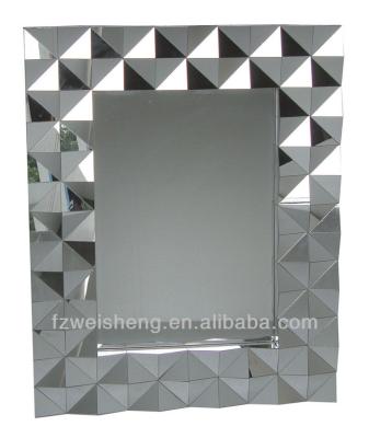 China Zig Zag Decorative Triangle Wave Multi-aspect Wall Mirror for sale