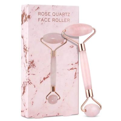 China Wholesale High Quality Anti Aging Natural Quartz Face Massager Portable Hot Selling OEM Private Label Face Roller Pink for sale