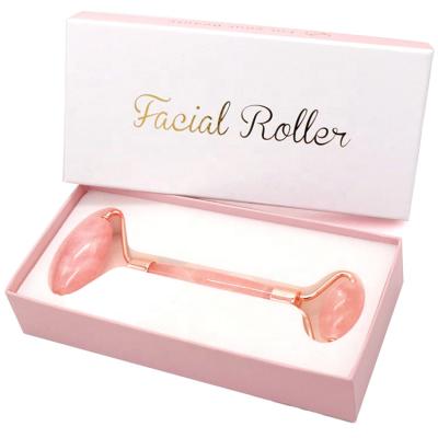 China Wholesale Private Label Hot Selling Portable Rose Quartz Pink Massage Stone Natural Welded Anti Aging Jade Roller From OEM for sale