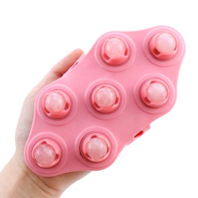 China High Quality Body Promotion 7 Degree Rose Quartz Rolling Ball Soft PVC Rolling Ball Palm Shaped Large 360 ​​Glove for sale