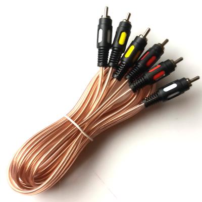 China 3rca 3rca to cable 3rca to 3rca cable JD9834 white red yellow for sale