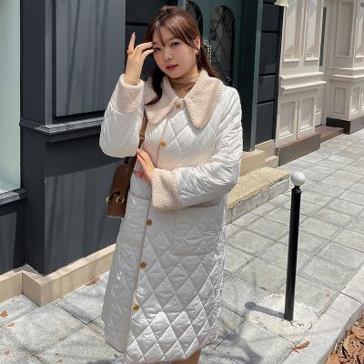 China New Trend Women Plus Size Large Size Cotton Padded Winter Long Loose Jacket Coat for sale