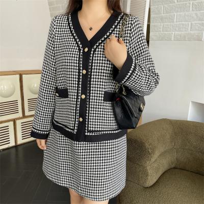 China Plus Size Plus Size Soft Short Coat With Temperament Skirt Celebrity Ladies Perfume Suit Small for sale