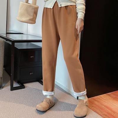 China Plus Size Plus Size Womens Pants Solid Warm Winter Harem Pants High-waisted Pants for sale