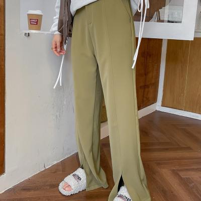 China 2022 Autumn Women Breathable Clothes Plus Size Lengthened Split Leg Wiping Wide Leg Pants for sale