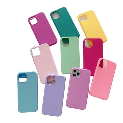 China Duotone tpu shockproof sleeve for Apple Pro Max Case, 1.5mm Candy Matte Frost Soft Solid Color Cell Phone Case for sale