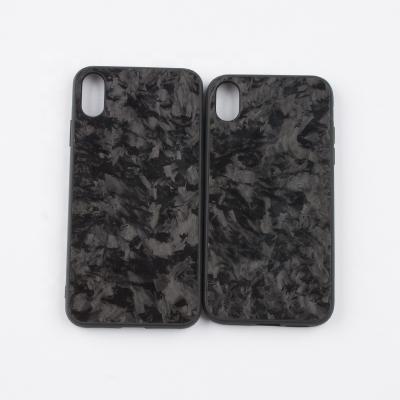 China New Design Slim TPU Irregular Pattern Hot Selling Glossy Forged Carbon Fiber Phone Case For iphoneXS for sale