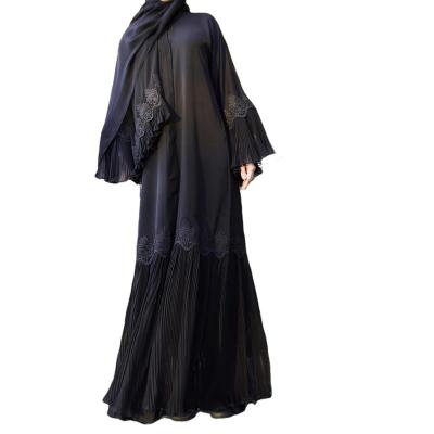 China Long Sleeve Yibaoli Maker Well Made Loose Fit Women's Kimono Cardigan Front Open Black Abaya for sale