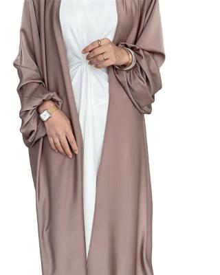 China Simple open abaya Yibaoli manufacturer well made wholesale eid clothes blow sleeve open sleeve women dubai muslim abaya for sale