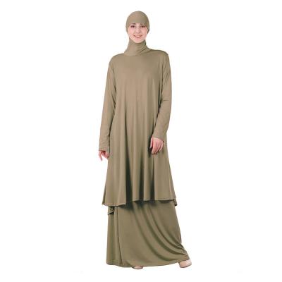 China Long Sleeve Manufacturer Ready to Ship Wholesale Islamic Muslims Two Piece Jilbab Long Muslim Tank Dress Prayer Dress for sale