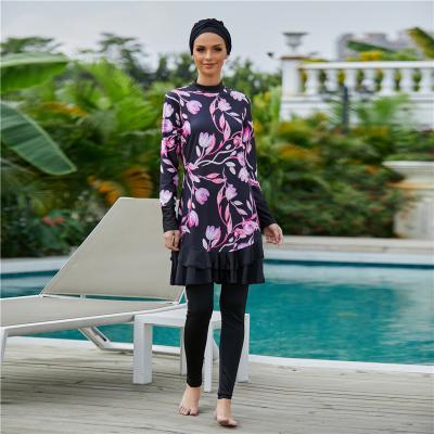 China Long Sleeve Yibaoli Manufacturer Three Pieces Full Cover Muslim Women Muslim Burkini Swimming Suit Women for sale