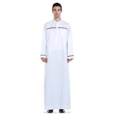 China 2020 hot sale thobe saudi dubai men clothing 4 colors islamic thobe polyester S available muslim men for sale