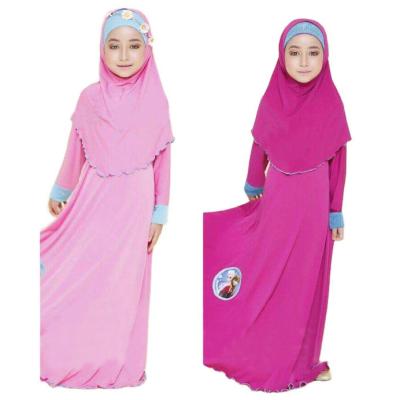 China 2020 high quality pink madder pink blue abaya dress prayer abaya kids available hijab and abaya kids islamic clothing 2 years to 7 years for sale