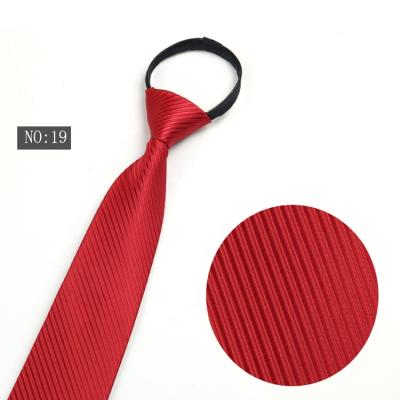 China Factory direct red 30 kinds polyester zipper tie boy zipper neck tie 48cm*8cm for sale