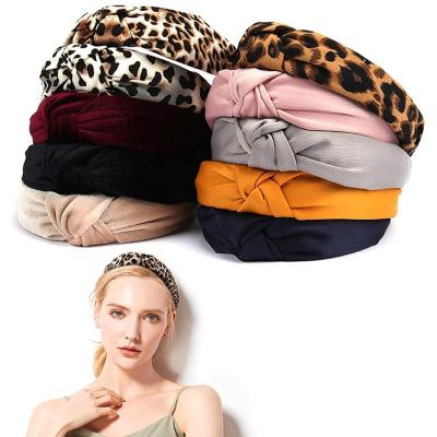 China New Arrival European and American Style Leopard Cheetah Headband Women's Turban Headbands Head Band Cute Hair Band Girls Headbands for sale