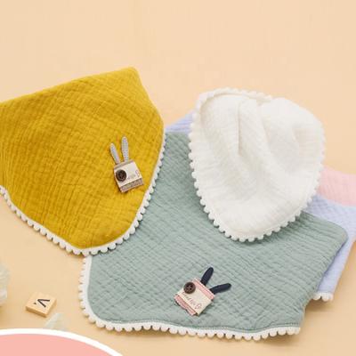 China Plain Washable Soft Organic Color Best 100% Cotton Baby Bibs Custom Made for sale