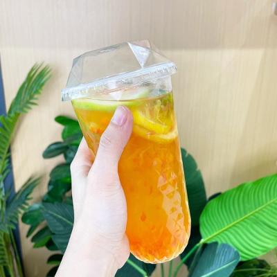 China LOKYO single wall customized transparent bubble milk takeaway tea cup clear u shape reusable plastic juice cups for sale