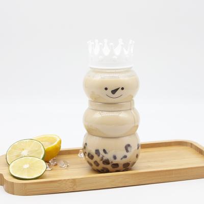 China 500ml Disposable Eco-Friendly Snowman Cup Plastic Bubble Tea Juice Drink Bottle Wholesale for sale