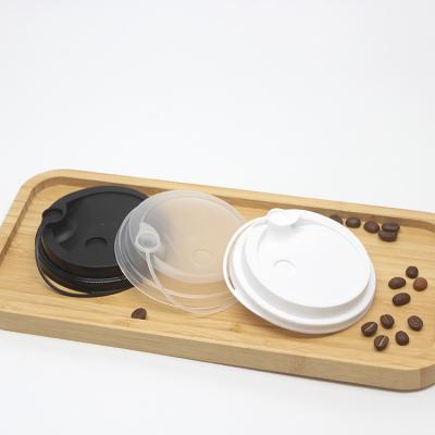 China 90mm Disposable Eco-Friendly Plastic Cup Lid Coffee Beverage PP One Piece Leakproof Lid for sale