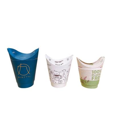 China LOKYO Coffee Biodegradable Eco Friendly Hot Beverage Pack Single Wall No Straw Smile Butterfly Paper Cup For Coffee for sale