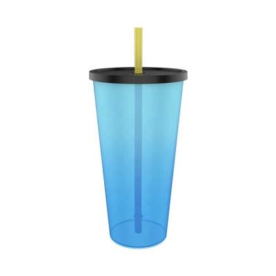 China LOKYO Stocked Cold Drinks 24oz Togo Round Bottom Color Changing Plastic Reusable Cup for sale