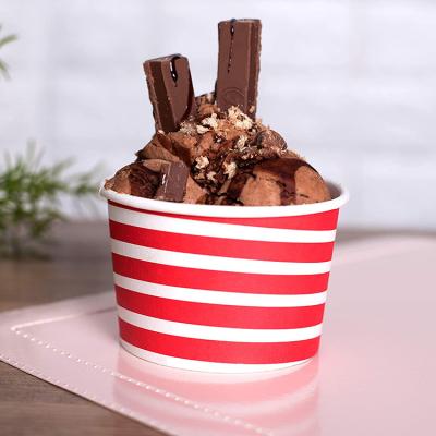 China LOKYO Disposable Dessert Sundae Disposable Paper Cups Ice Cream 12oz Customized Bowl Cup Packaging for sale