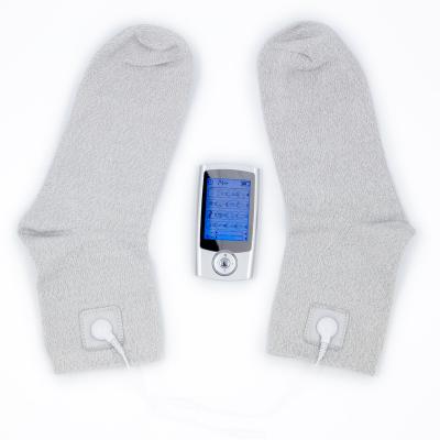 China 15% Nylon/Silver fiber and 85%/factory sale custom cheap electric ten acupuncture massager socks directly compatible with TENS/EMS machine units for sale