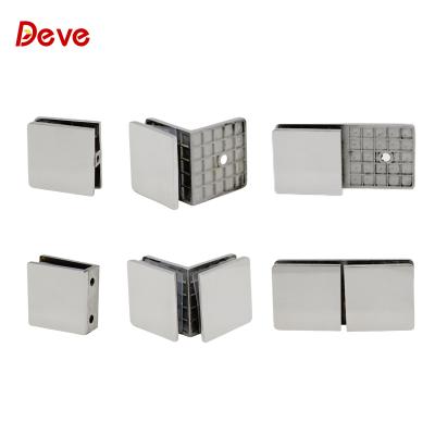 China Modern Factory Supply Stainless Steel Glass Door Fitting Clip Glass Accessories 90 Degree L Connector for sale